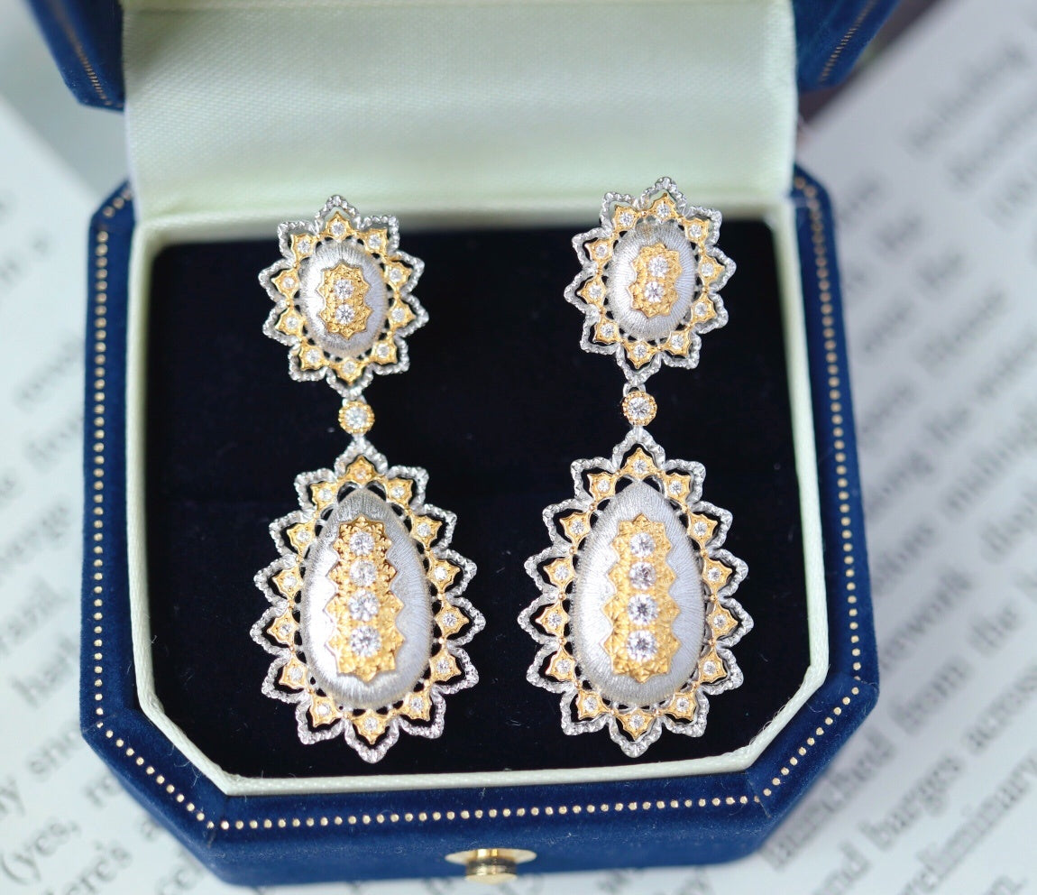 Luxury 925 Silver Hollow Earrings Ornaments