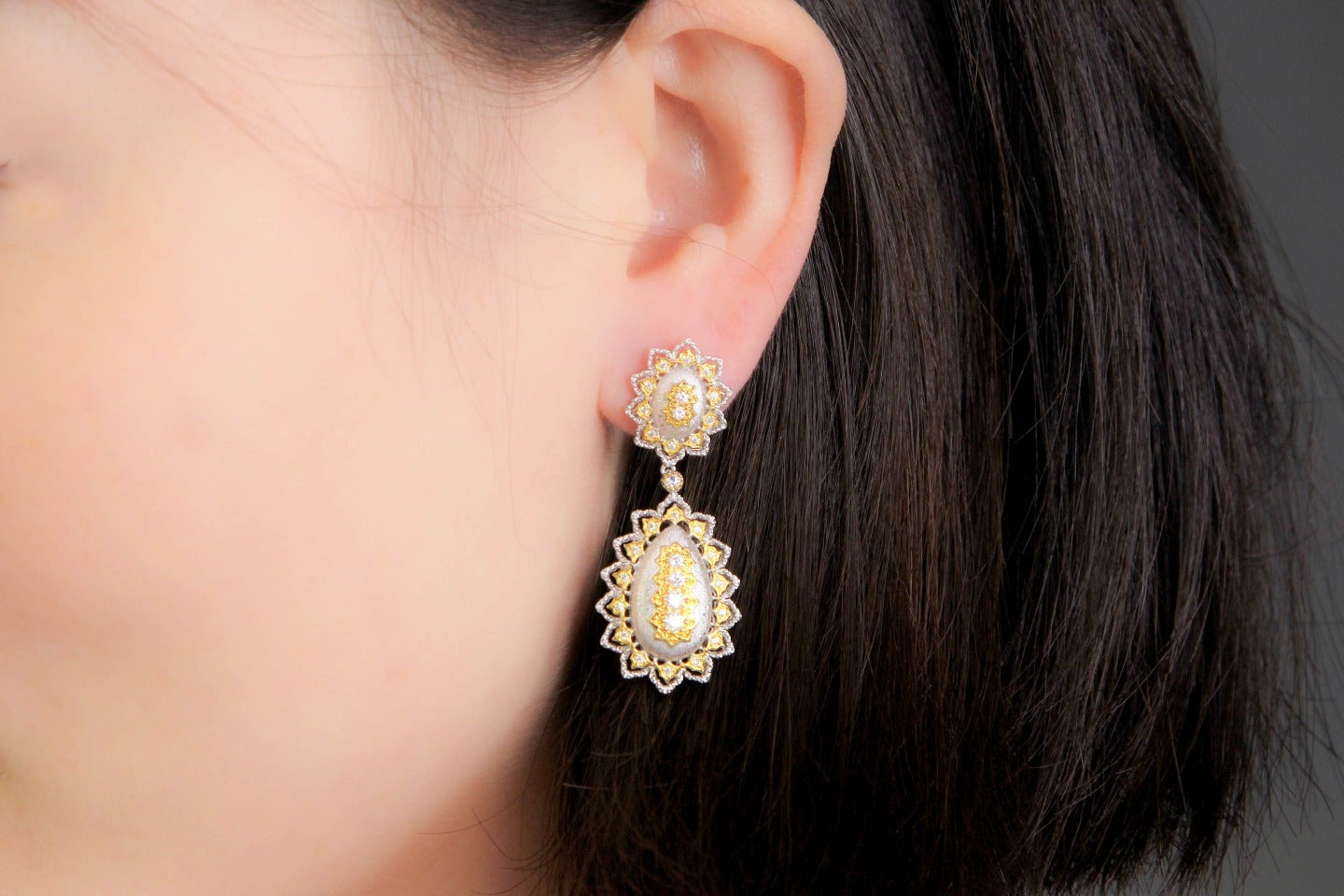 Luxury 925 Silver Hollow Earrings Ornaments