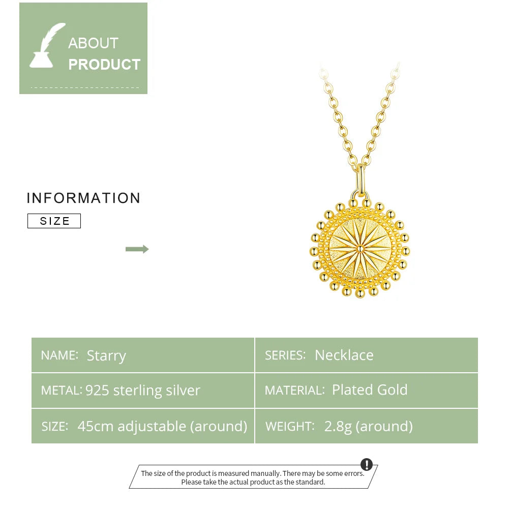 Sun Coin Pendant Necklace