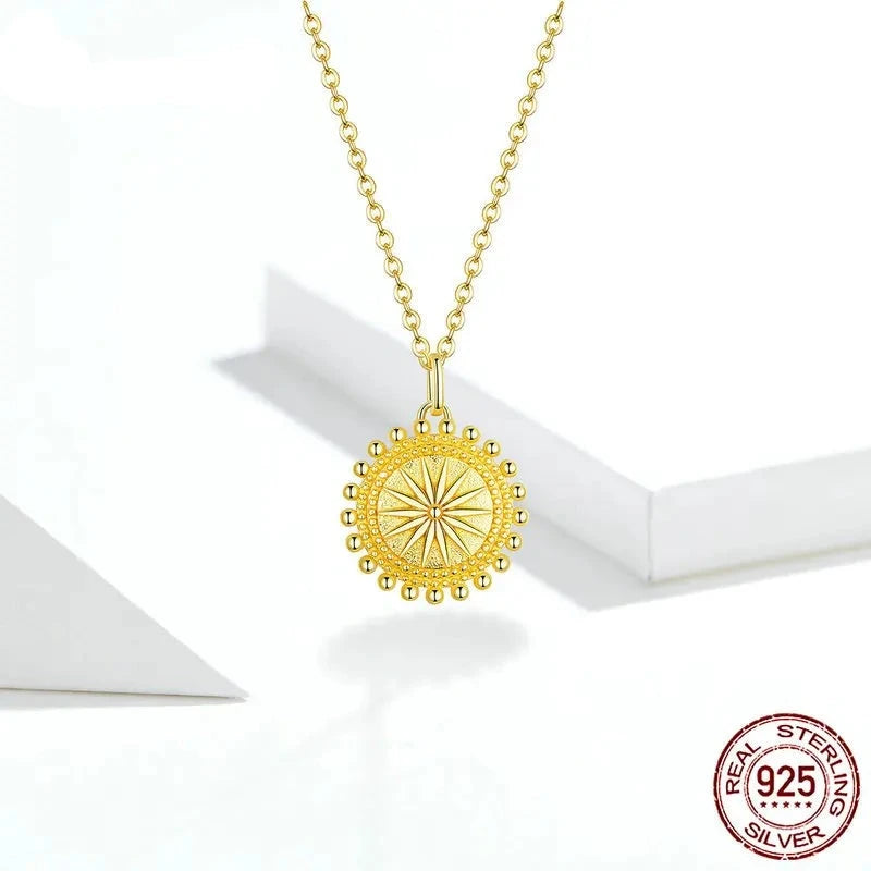 Sun Coin Pendant Necklace