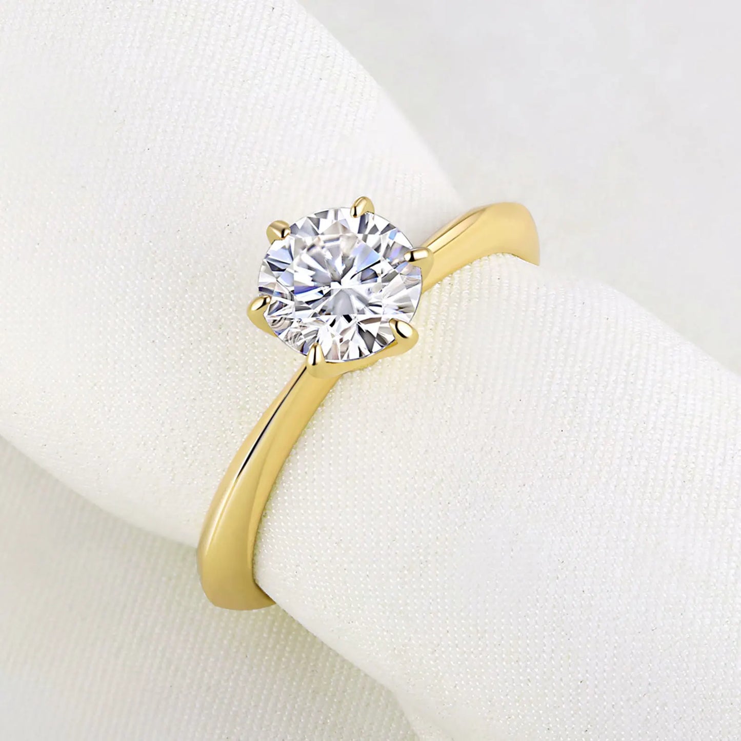 Yellow & Rose Gold Solid 925 Sterling Silver Moissanite Rings