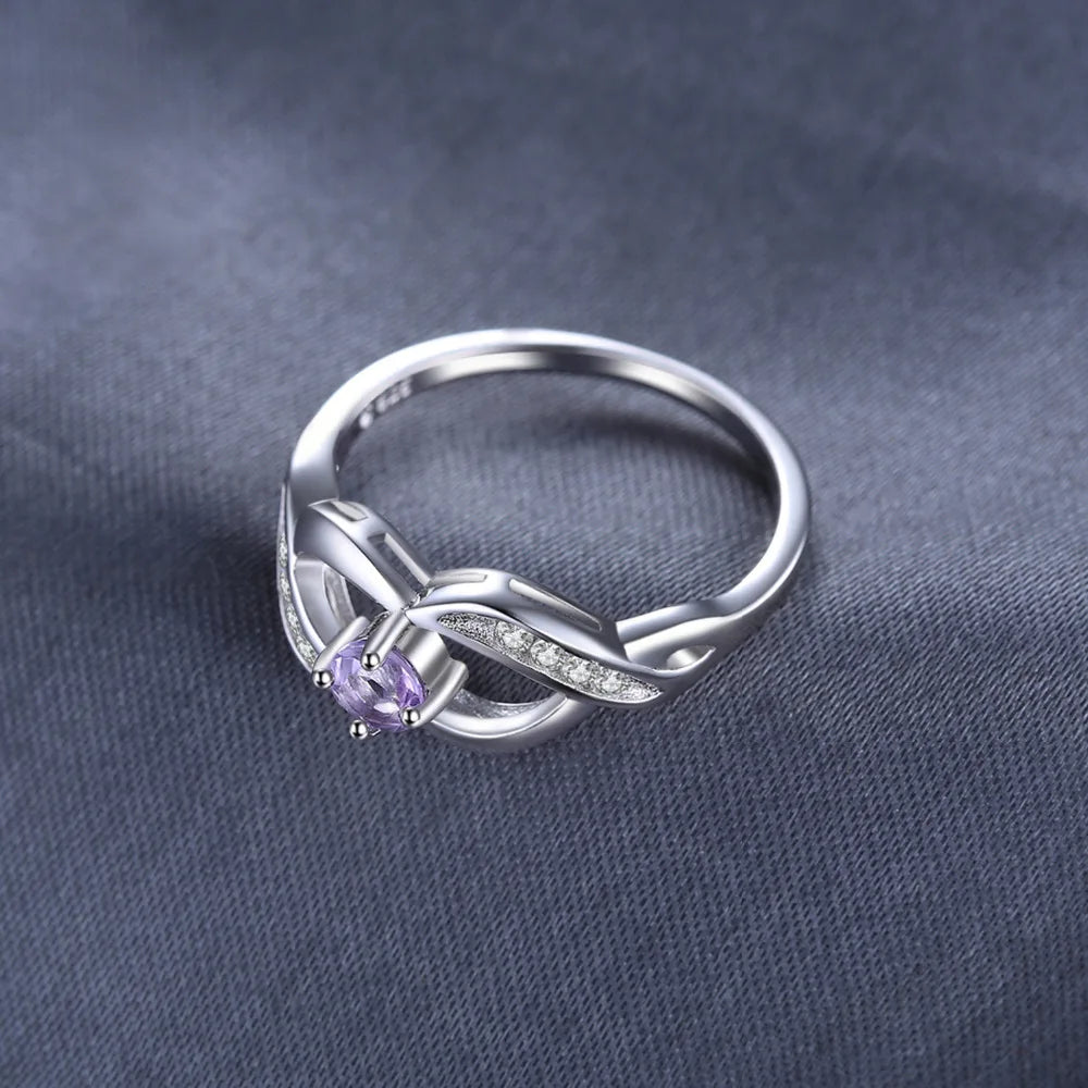 Infinity Amethyst Sterling Silver Ring