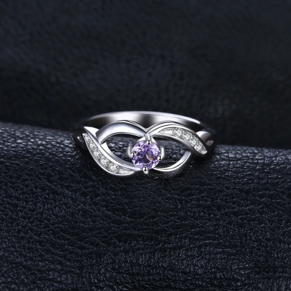 Infinity Amethyst Sterling Silver Ring