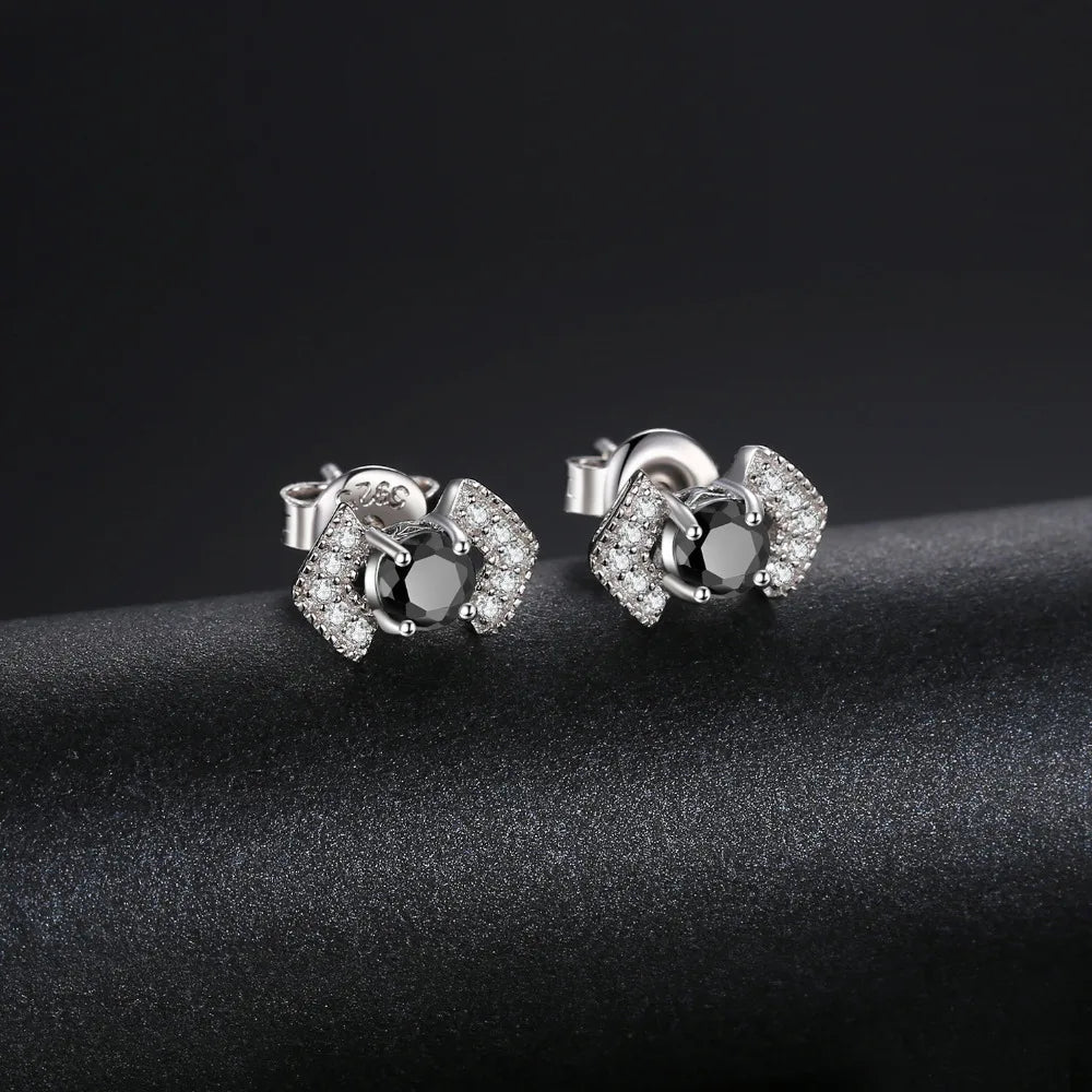 Elegant Black Spinel Stud Earrings