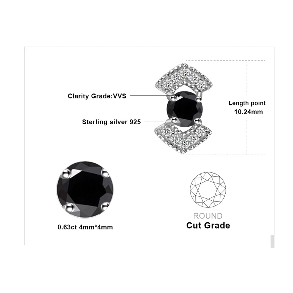 Elegant Black Spinel Stud Earrings