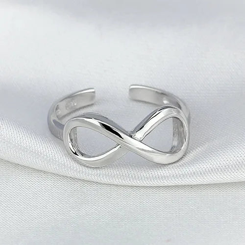 Sterling Silver Infinity Ring - Elegant & Resizable