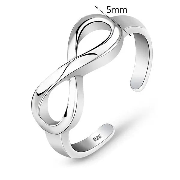 Sterling Silver Infinity Ring - Elegant & Resizable