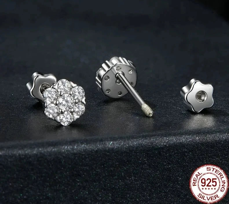 Classic Flower Moissanite StudHypoallergenic Earrings