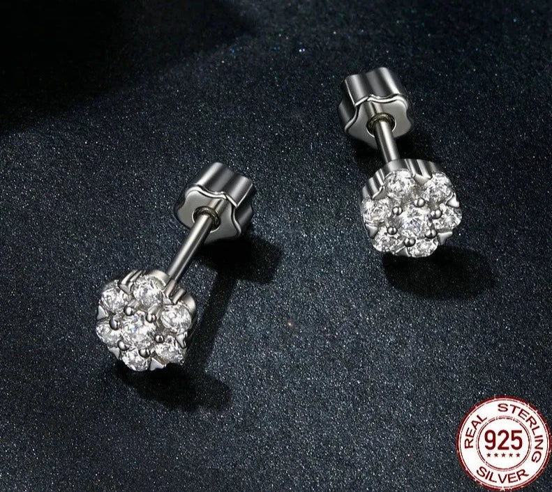 Classic Flower Moissanite StudHypoallergenic Earrings