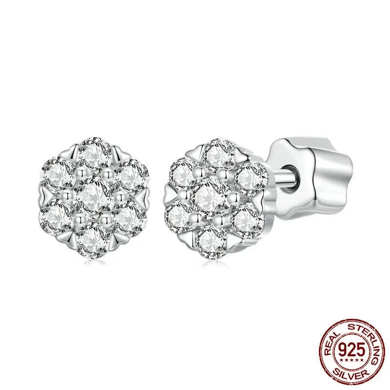 Classic Flower Moissanite StudHypoallergenic Earrings