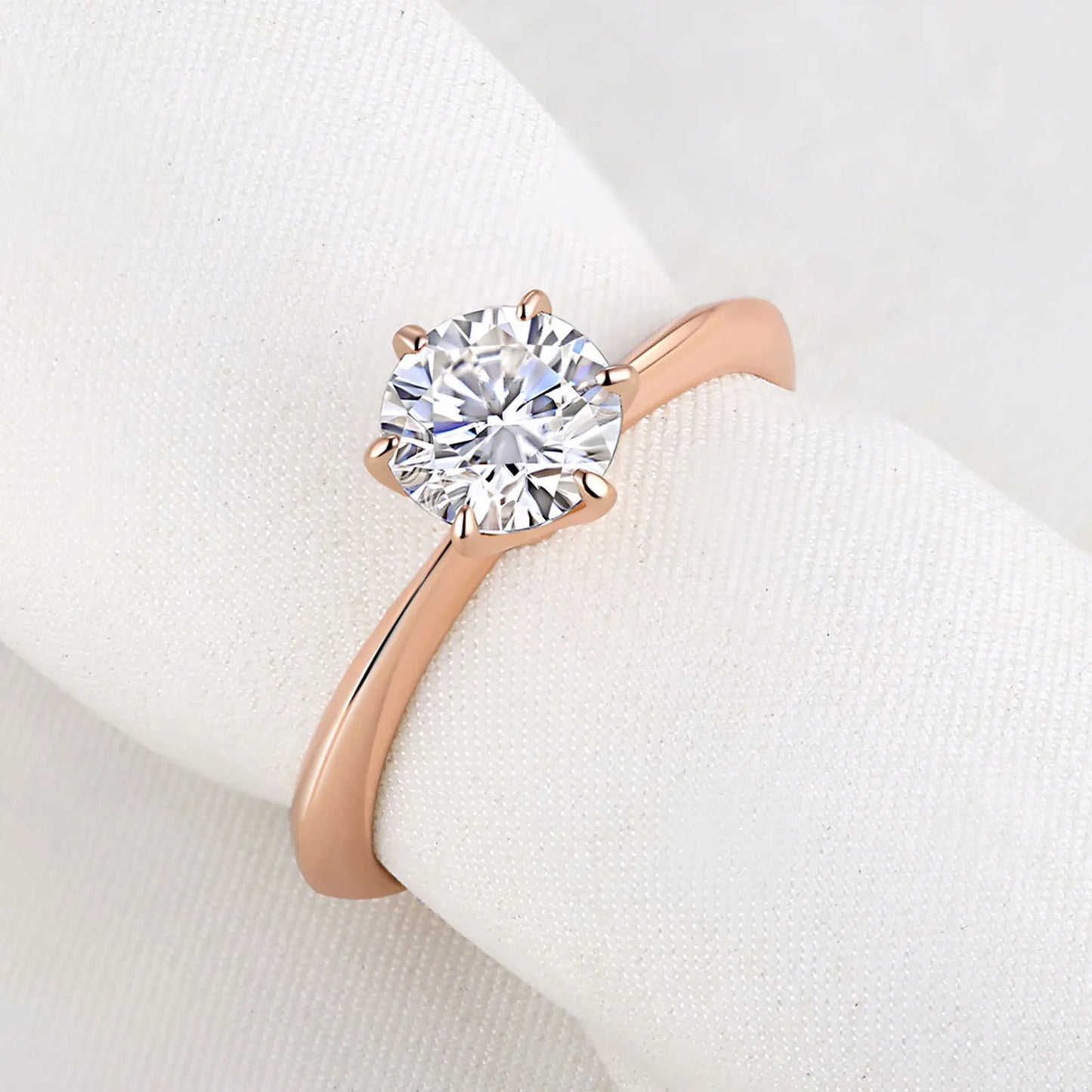 Yellow & Rose Gold Solid 925 Sterling Silver Moissanite Rings