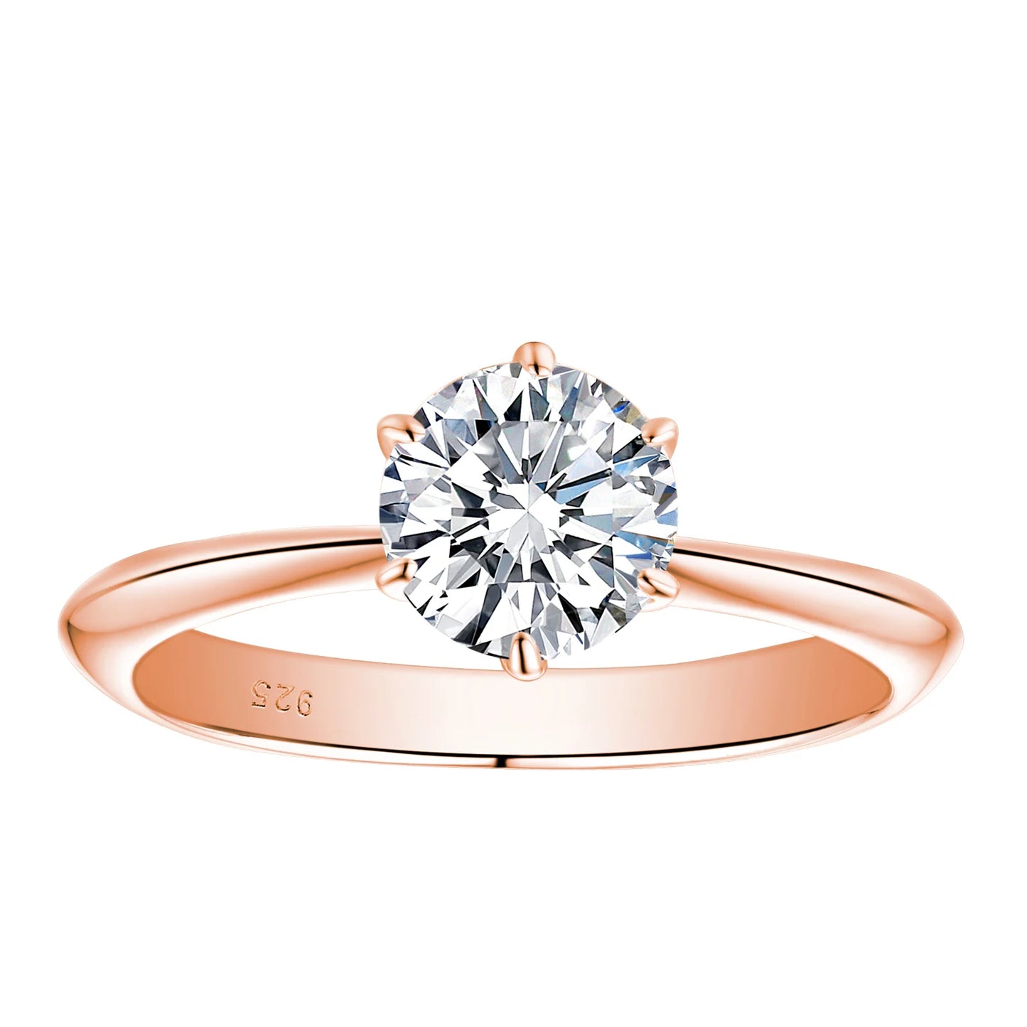 Yellow & Rose Gold Solid 925 Sterling Silver Moissanite Rings