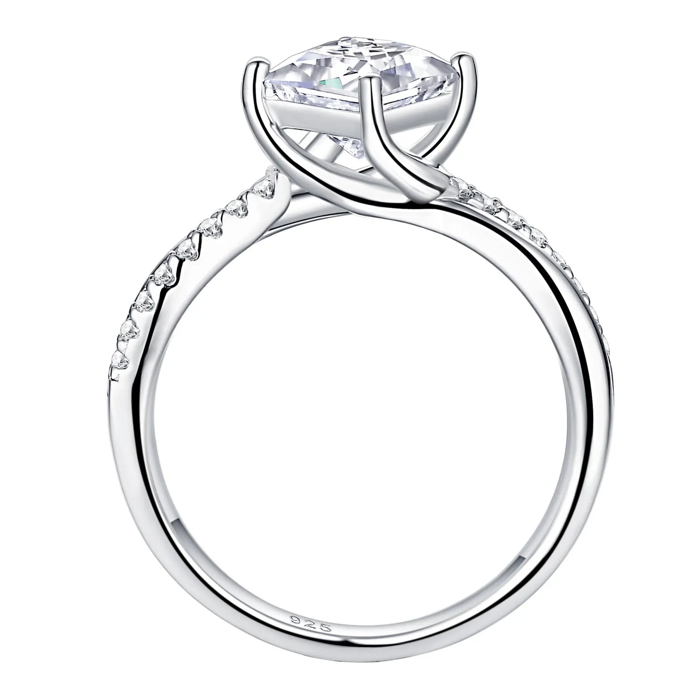 Princess Cut Twist Engagement Wedding Rings