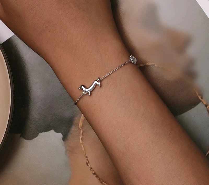 925 Sterling Silver Dachshund Bracelets Jewelry Gifts