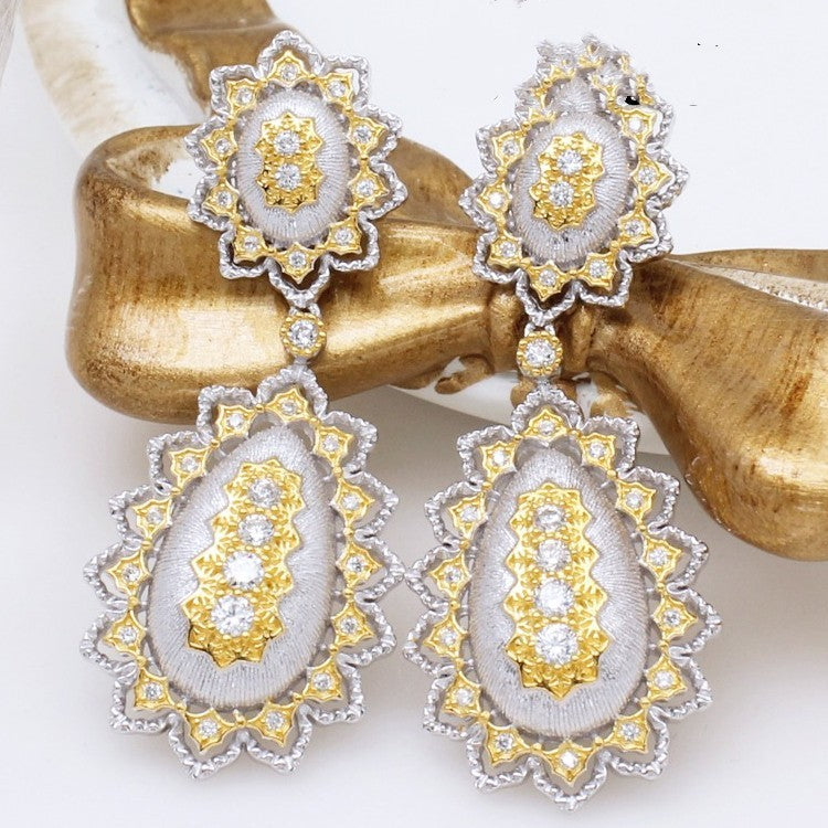 Luxury 925 Silver Hollow Earrings Ornaments