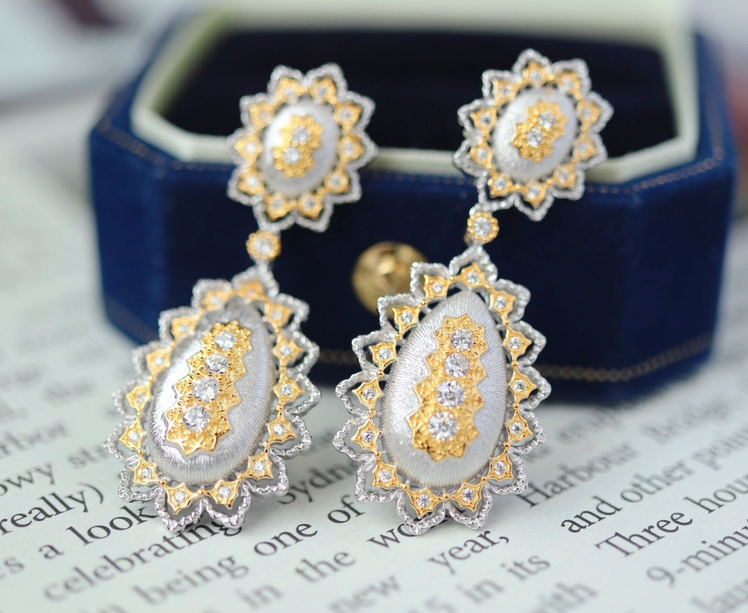 Luxury 925 Silver Hollow Earrings Ornaments